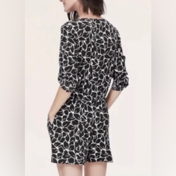 Loft Long Sleeve Romper with Leaf Pattern - Picture 2 of 5